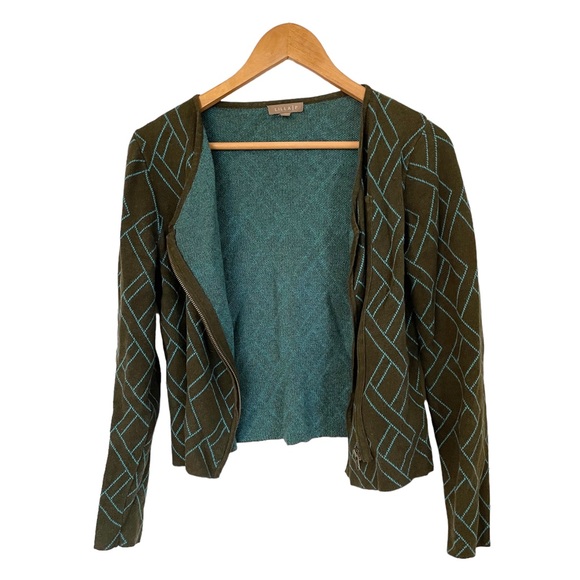 LILLA P slightly cropped geometric pattern cardigan - Picture 3 of 6